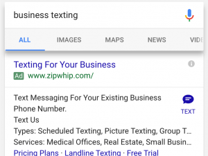 Extensión de Anuncios por SMS en Google Adwords